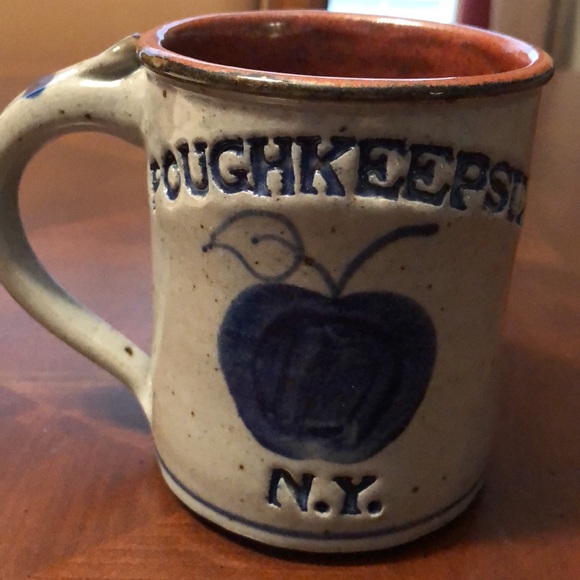 Harvey folk art handmade stone Poughkeepsie NY coffee mugs set of three - Picture 3 of 8